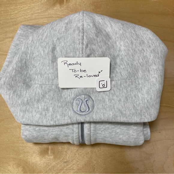 Lululemon scuba oversized half zipped hoodie light gray chunky size M/L cropped - Picture 13 of 14